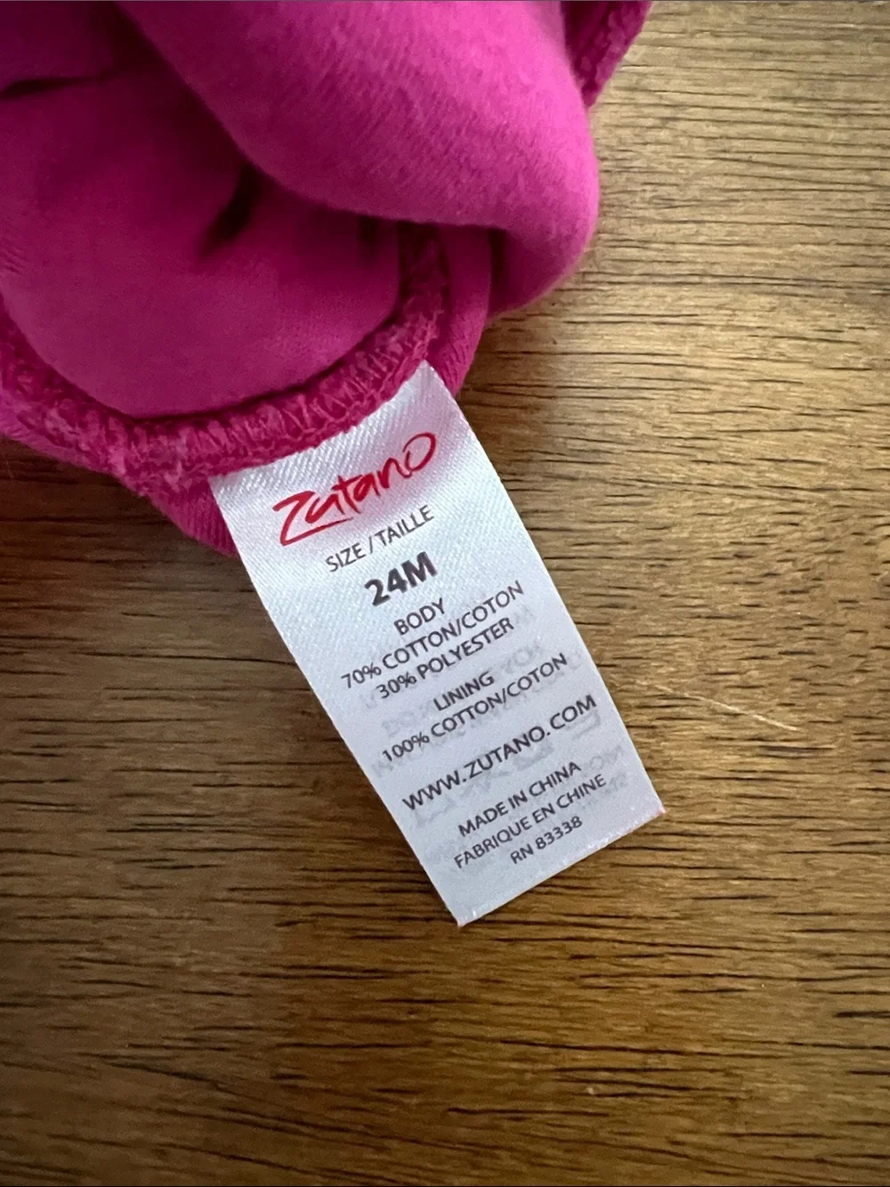 Zutano Bright Pink Fleece Slippers (24 mo)